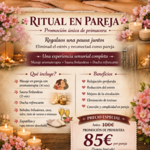 Ritual en pareja – 85€ Promoción única de primavera 🌸. Disfruta de este maravilloso ritual a un precio ideal!